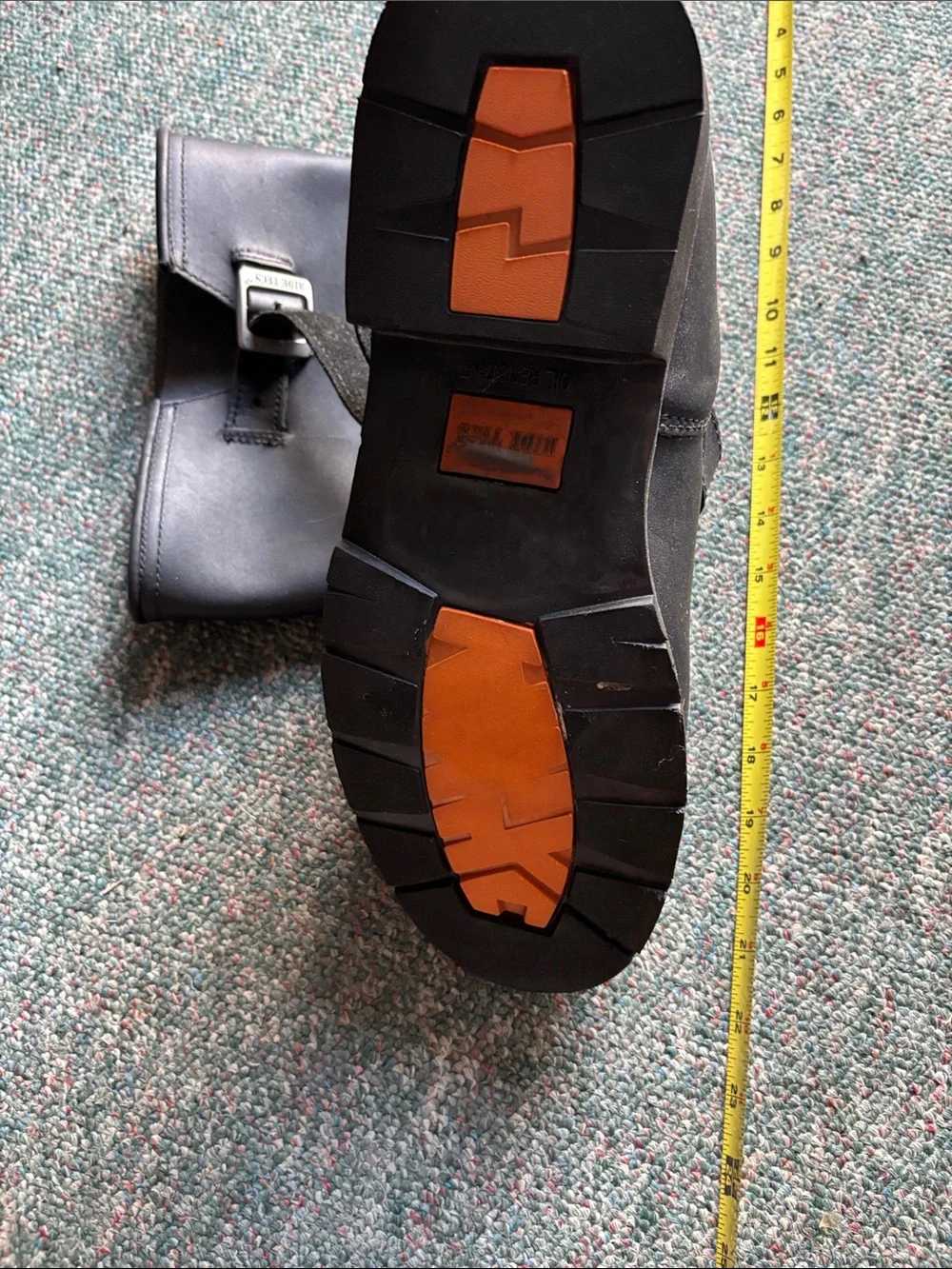 Black ride tecs steel toe Leather Men’s, Riders Boots.